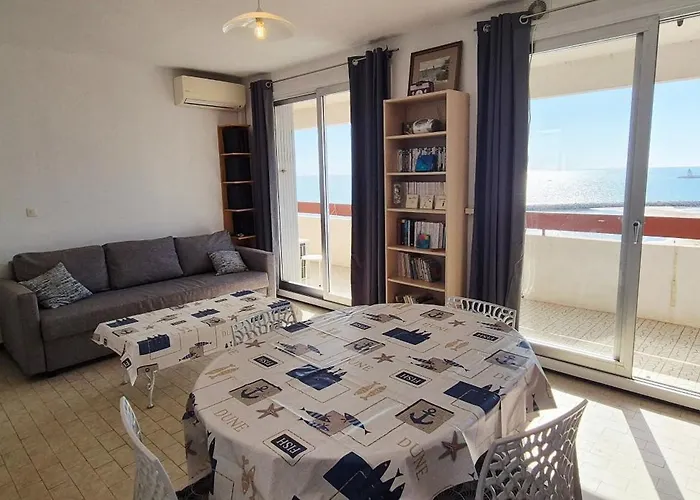 Appartement Vue Mer Exceptionnelle Plage A 1 Min, Parking Prive, 6 Pers 아파트 라그랑모트